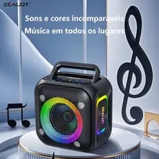 Caixa de Som Bluetooth ZEALOT PT01 30W - Bass Aprimorado IPX6 6000mAh LED RGB TWS