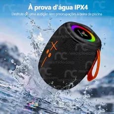 Caixa de Som Bluetooth Nexmidio NEXMIDIO-B06 LED RGB Portátil Som Potente