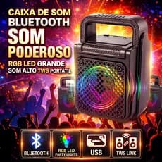 Caixa de Som Portátil Sing-E ZQS1372 8W Bluetooth Bateria 1200mAh Compacto para Uso Diário