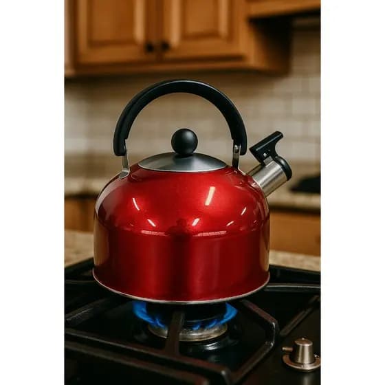 chaleira inox 2,5 litros- chaleira com apito e alça térmica