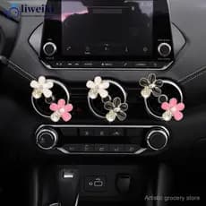Conjunto de 3 peças de clipes de perfume para saídas de ar do carro, aromatizador de ar em formato de margarida, difusor