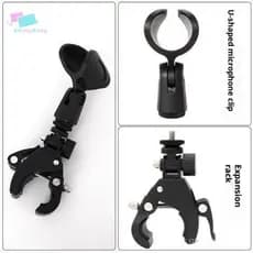 1 suporte de microfone para tambor, dispositivo de fixação tipo garra, usado para ajustar o suporte e o anel, adequado p