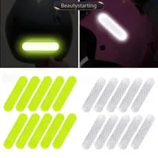 10 adesivos refletivos de aviso para segurança noturna em capacetes de motocicleta