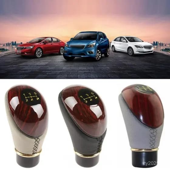 Manopla de Câmbio de 5 Velocidades Universal para Carro, Acessórios de Manopla de Câmbio Manual de Caminhão em Madeira e