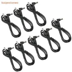 8 peças de Cabo DC para Conexão de Energia de Pedal de Guitarra/60cm Preto Tamanho 2.1mm