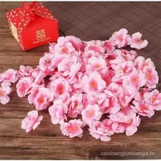 100 Pétalas De Flor Pessegueiro Cerejeira Artificial Rosa