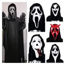 Máscara Fantasma De Gritar Adultoo Cosplay Vestido De Halloween Acessório De Decoração De Festa