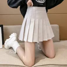 Saia plissada feminina outono inverno novo estilo pequeno cintura alta versão coreana saia linha a mais magro olhar tama