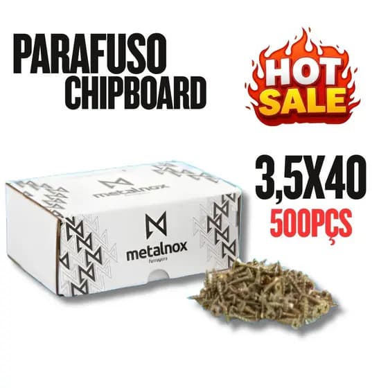 TOP Caixa Fechada Parafuso 3,5x40 Cabeça Chata Phillips - 500 Unidades Metalnox Original