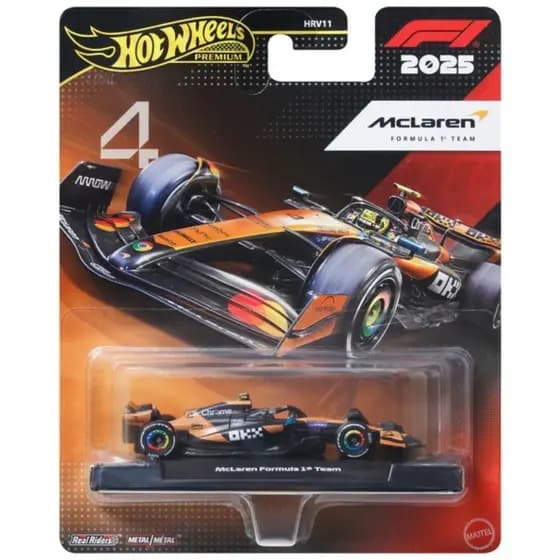 Hot Wheels Premium F1 2025 - Lando Norris #4: Edição Oficial McLaren Racing