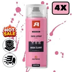 KIT 4 Tinta Spray Rosa Claro 400ml Autofix Ferro Madeira Metal