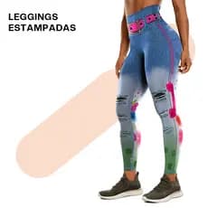 Liouty Calça Legging Feminina Para Academia  Moda Fitness Padrão de impressão de pradaria (CK03)