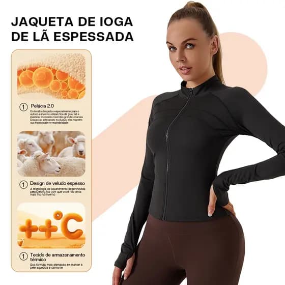 Liouty Jaqueta de lã feminina ,adequada para outono e inverno, quente e confortável, com proteção UV (WT03)