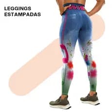 Liouty Calça Legging Feminina Para Academia  Moda Fitness Padrão de impressão da Terra(CK03)