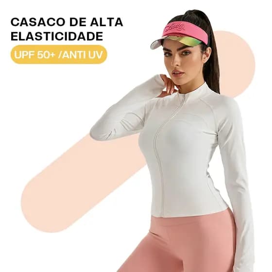 Liouty Jaqueta Feminina de Corrida de Manga Comprida para Ginástica e Ioga Esportiva com Tecido ultrafino Proteção UV