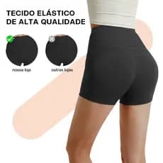 Liouty Shorts listrado sem costura  cintura alta  controle de barriga e elevação do quadril (DK05-model)