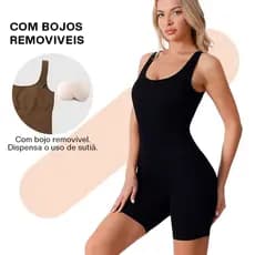 Liouty Macacão Feminino Fitness Esportivo Canelado Poliamida Academia Elástico Macacão curto com bojos removíveis(JS01)