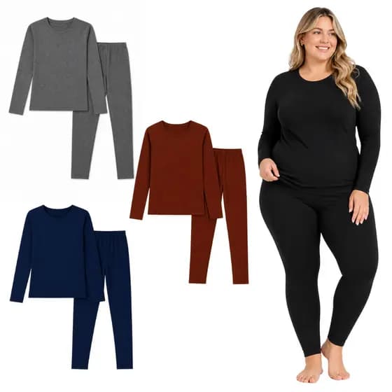 Conjunto Térmico Plus Size Feminino Peluciado Frio Inverno
