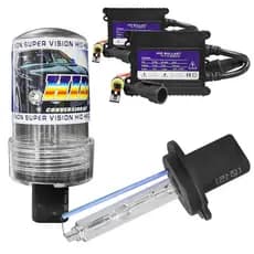 Kit Luz Farol LED Xenon 2 Lâmpadas e 2 Reatores (Encaixe e Cor customizável) 35W HID 6K 8K 10K 12K