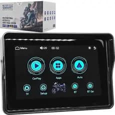 Central Multimídia Motocicleta Universal Android Auto Carplay Bluetooth USB SD First Option 528