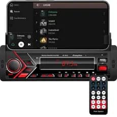 Rádio MP3 Player Som Automotivo Bluetooth Universal Suporte para Celular USB SD First Option 3010F
