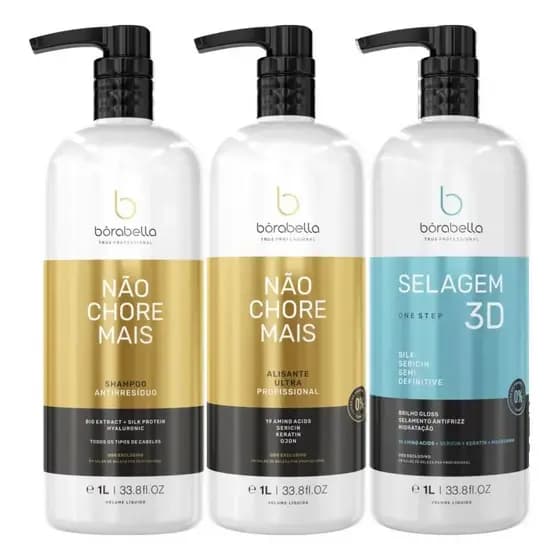 Borabella True Professional Kit Não Chore Mais & Sealant Silk 3d Semi Definitiva 3 X 1000 Ml