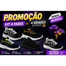 KIT 4 pares de tênis masculino casual esportivo  macio  para  todas ocasiões envio imediato 34 ao 43