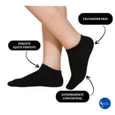 Kit Até 24 Pares de Meias Soquetes Confortaveis Para o Dia a Dia Masculino Feminino Unissex