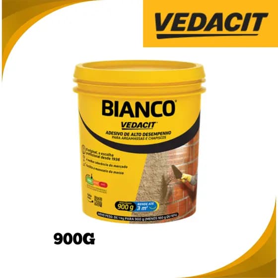 Vedacit Bianco 900g Adesivo Alto Desempenho Argamassa e Chapisco
