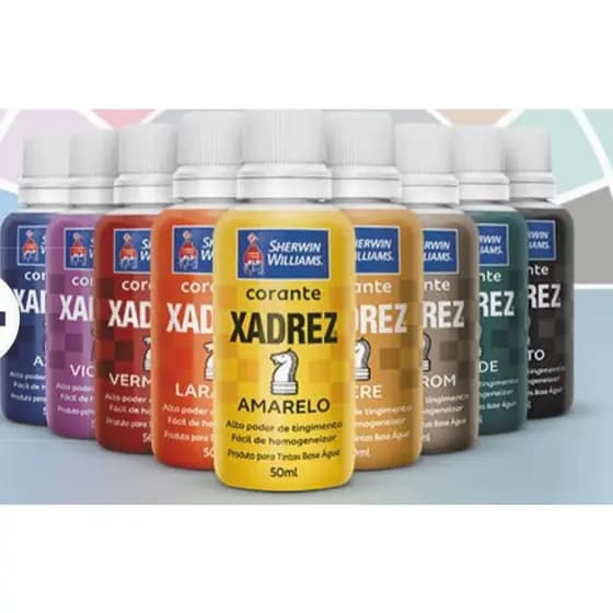 Corante Xadrez Sherwin Williams 50ml - Kit 12 Unidades Mesma Cor - Para Tintas e Cimentos