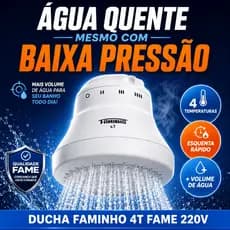Ducha Fame Faminho 4T Chuveiro Eletrico 220V 6800W 4 Temperaturas