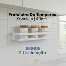 Prateleira De Temperos Cozinha Utensílios Branco 40cm