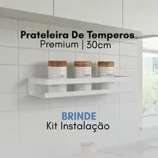 Prateleira De Temperos Cozinha Utensílios Branco 30cm