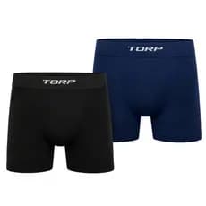 Kit 2 Cuecas Boxer Original Torp Sem Costura Microfibra Conforto Diário Preto Azul Cinza