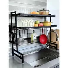 65-85cm Cozinha Escorredor De Louça Suspenso Boutique Kitchen Rack Aço Inoxidável Organizador Louça