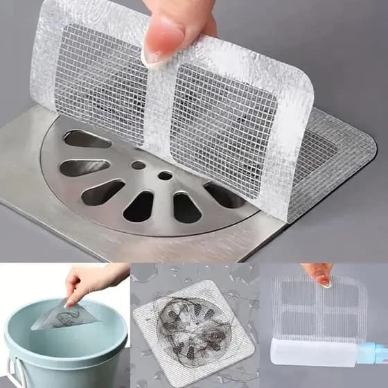 KIT 5-50 Pçs Tela Protetor Ralos Filtro Esgoto Drenagem Adesivos Anti Inseto Anti-Odor Descartáveis