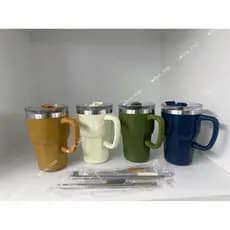 Copo térmico de aço inoxidável 316 com alça e canudo - 600ml, alta qualidade