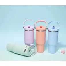 Garrafa térmica de aço inoxidável de 900 ml ou 600 ml | tampa flip à prova de vazamentos | fácil de transportar
