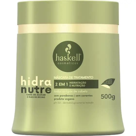 Máscara Hidranutre 500gr Haskell | Hidratação e Nutrição Profunda para Todos os Tipos de Cabelo