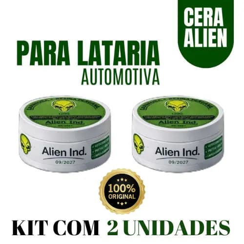 Kit 2 Ceras Automotiva Alien Ind Carnauba Lataria Polimento Tira Riscos