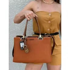 Bolsa Feminina Clássica Estilo Baú Texturizada com cetim " Envio Imediato " Promoção