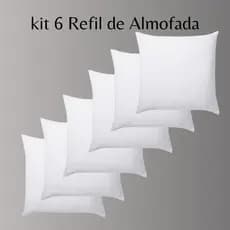 Kit 6 Enchimento para Almofada 45x45 Refil Floco De Espuma Premium e Poliéster TNT Almofada Decorativa 12