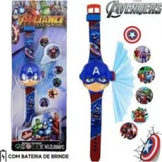 Relógio Projetor Capitão Ámerica  Projeta Imagens Incriveis