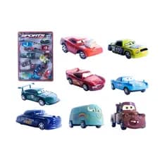 Kit 8 Carrinhos de Corrida Infantil Mcqueen Carros Fricção Brinquedo