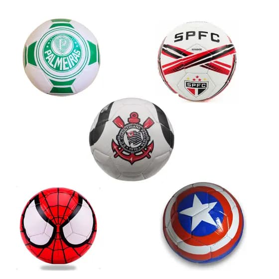 Bola de Futebol Infantil Estampada Grande  Times e Heróis Diversos