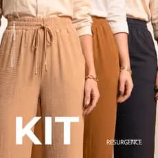 2/3 Calça Pantalona Flare Wide Leg Feminina Soltinha Duna Confortável para Trabalhar Cintura Alta