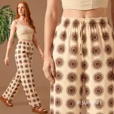 Calça Pantalona Wide Leg Feminina Larga Cintura Alta Flare Confortável Inverno Duna Blogueira Chique