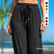 Calça Pantalona Feminina Wide Leg Duna Verão Viagem Leve Tendência Chique Confortável Calças e Short