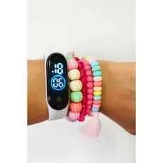 Relógio Led digital com Mix de pulseiras