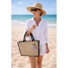 Bolsa de Praia Presente dia das mães Bolsa Preta Bolsa Juta grande Bolsa Grande Bolsa de piscina